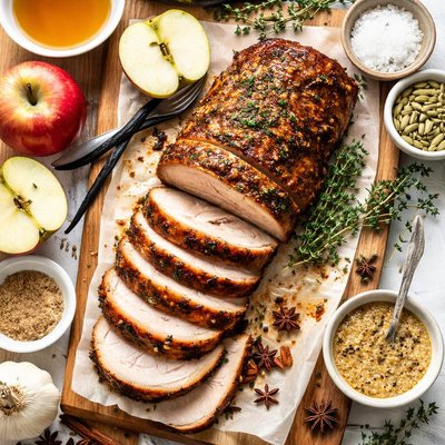 Image of Vanilla Cardamom and Apple Brined Pork Loin