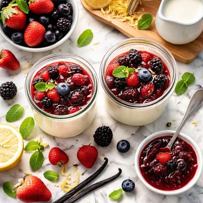 Image of Vanilla Creme with Fresh Berry Jam