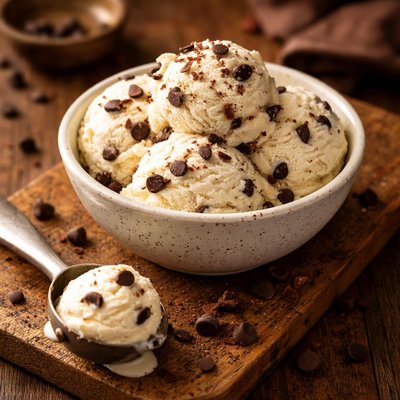 Image of Vegan Vanilla Ice Cream with Chocolate Chips