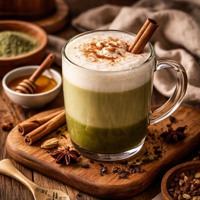Image of Vanilla Matcha Chai Latte Dairy Free