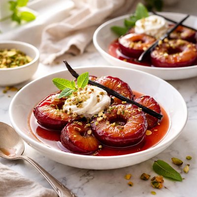 Image of Vanilla Poached Plums