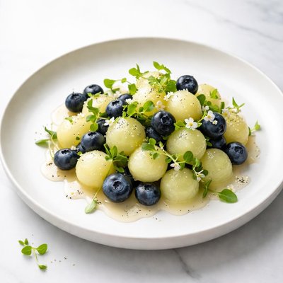 Image of Vanilla Scented Honeydew Blueberry Salad