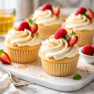Image of Vanilla Sour Cream Cupcakes Small Batch