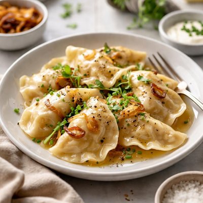 Image of Varenikis sin gluten con relleno de papas y cebolla