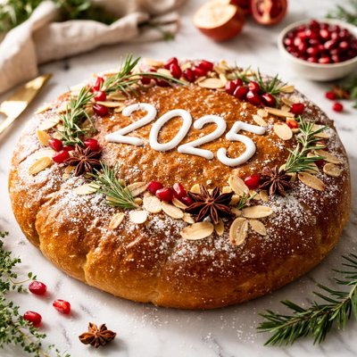Image of Vasilopita New Year Bread
