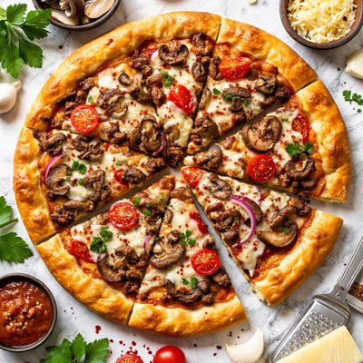 Image of Vavavoom Biscuit Crust Beef Mushroom Pizza