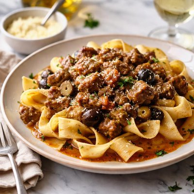 Image of Veal and Olive Rag with Pappardelle