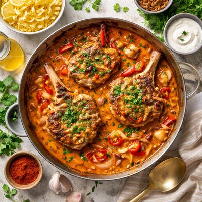 Image of Veal Chops Paprikash