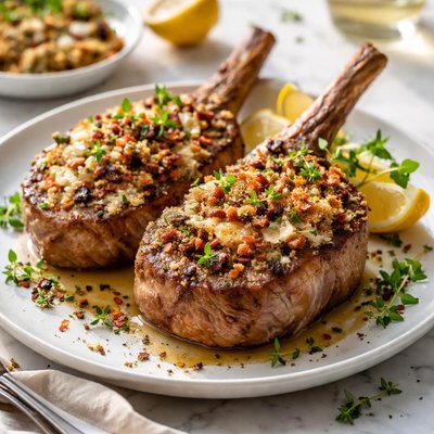 Image of Veal Chops Topped with Yum