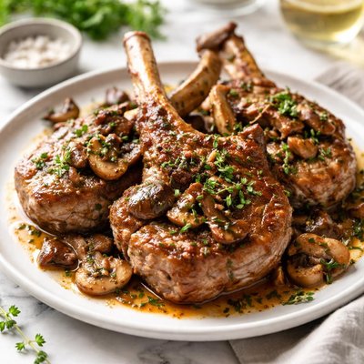 Image of Veal Chops with Mushrooms