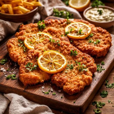 Image of Veal Cutlets with Fried Lemon Slices Wiener Schnitzel
