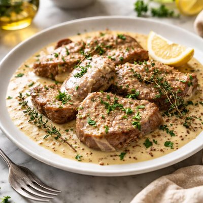 Image of Veal in Mustard Cream Sauce