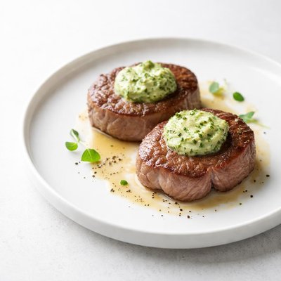 Image of Veal Medallions with a Wasabi Herb Butter
