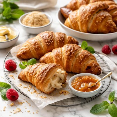 Image of Croissants veganos sin frutos secos.