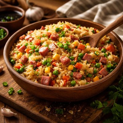 Image of Vegetable and Ham Fried Rice