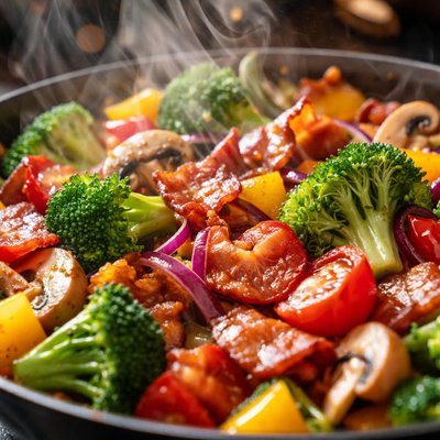 Image of Vegetable Bacon Saute