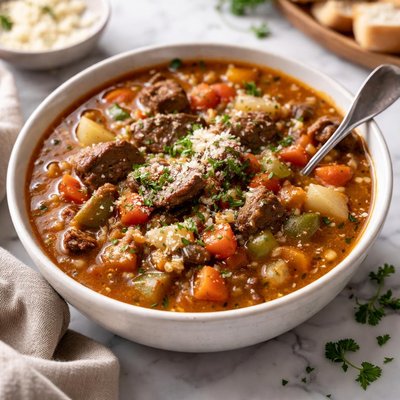 Image of Vegetable Beef Barley Soup Crock Pot