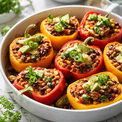 Image of Vegetable Chili Stuffed Peppers