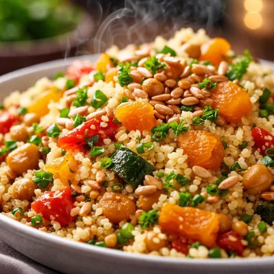 Image of Vegetable Couscous with Apricots and Sunflower Seeds