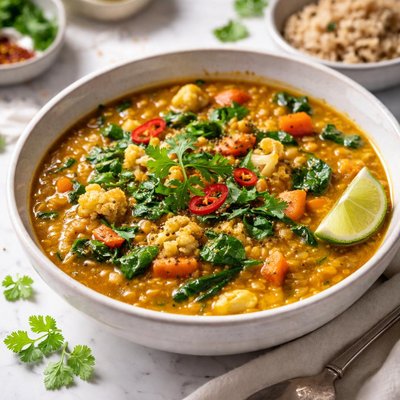 Image of Curry de lentejas y verduras
