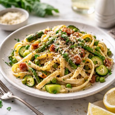 Image of Vegetable Fettuccine Carbonara