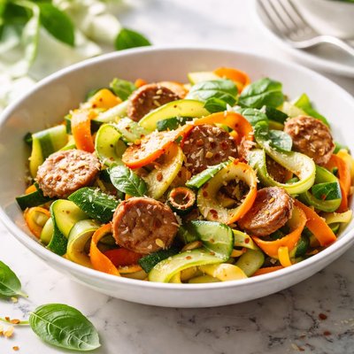 Image of Vegetable Ribbons with Turkey Sausage