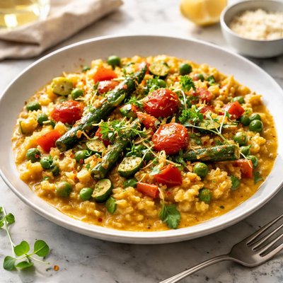 Image of Vegetable Risotto with Curry Sauce