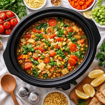 Image of Vegetable Soup in the Crock Pot