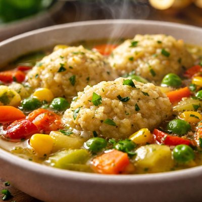 Image of Vegetable Soup with Corn Dumplings