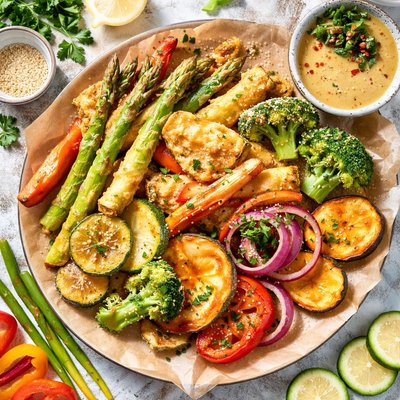 Image of Vegetable Tempura with Honey Mustard Sauce