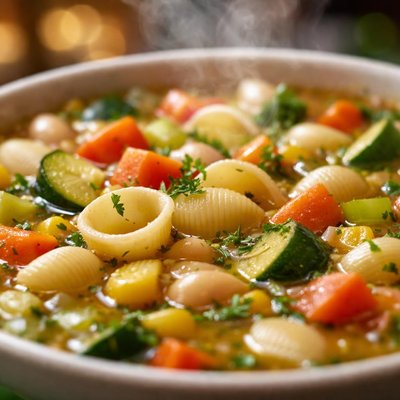 Image of Vegetables and Small Shells Soup