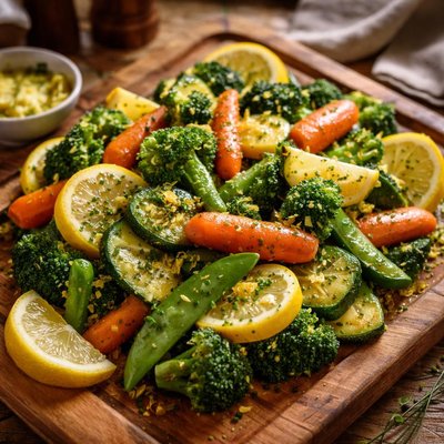 Image of Vegetables with Lemon Chive Butter Microwave