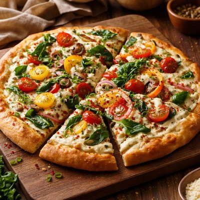 Image of Veggie Cream Cheese Pizza