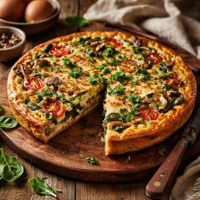 Image of Veggie Frittata with Spinach and Mushrooms