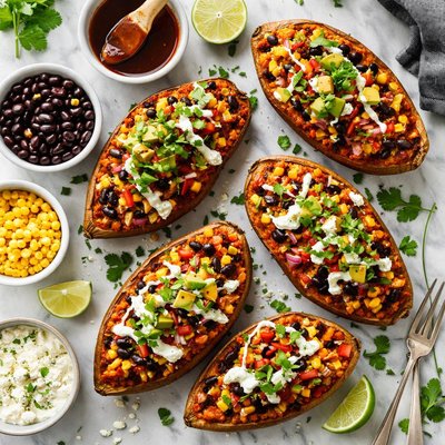 Image of Veggie Low Cal Bbq Twice Baked Sweet Potato
