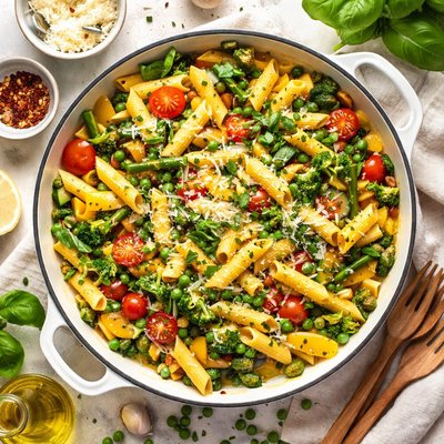 Image of Veggie Pasta Primavera Skillet
