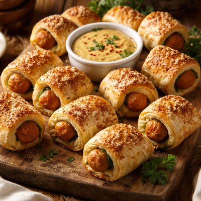 Image of Veggie Piglets in Blankets with Dipping Sauce
