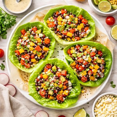 Image of Veggie Salad in Lettuce Cups