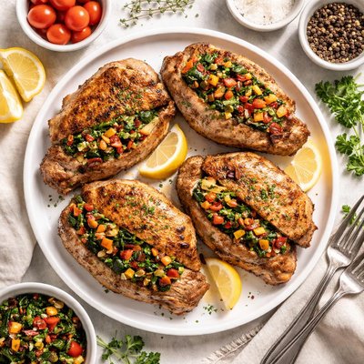 Image of Veggie Stuffed Pork Chops