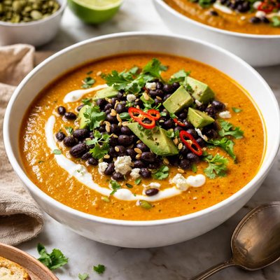 Image of Velvety Pumpkin Black Bean Soup