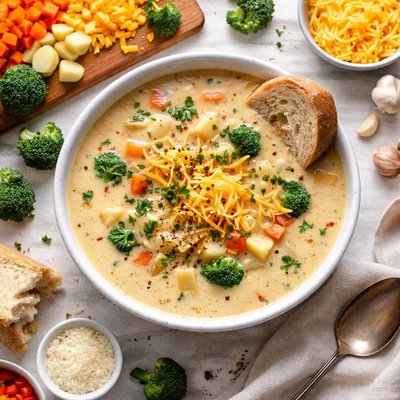 Image of Velvety Vegetable Cheese Soup