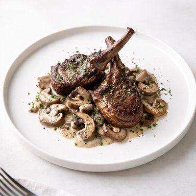 Image of Venison Chops with Mushroom Sauce