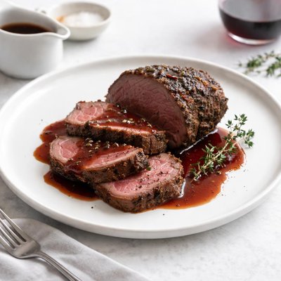 Image of Venison Roast with Wine Gravy