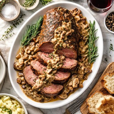Image of Venison with Mushroom Gravy Roast