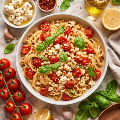 Image of Very Easy and Tasty Pasta with Tomato and Feta
