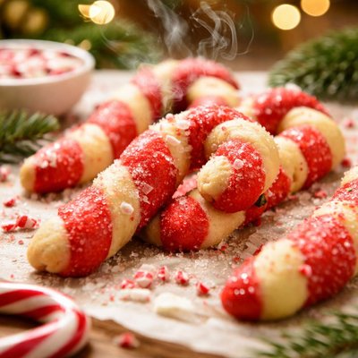 Image of Very Easy Candy Cane Cookies