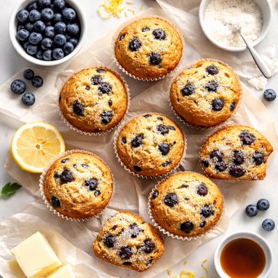 Image of Very Simple Blueberry Muffins