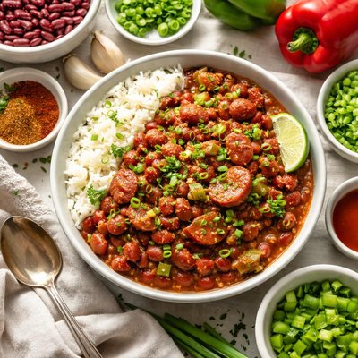 Image of Very Slow Cooking Red Beans and Rice
