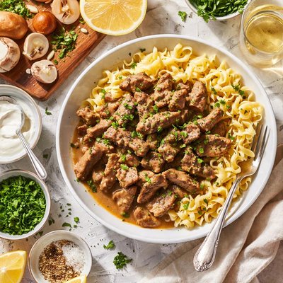 Image of Very Special Beef Stroganoff and Poppy Seed Noodles