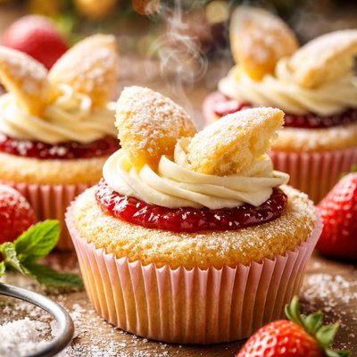 Image of Victoria Sponge Butterfly Cupcakes